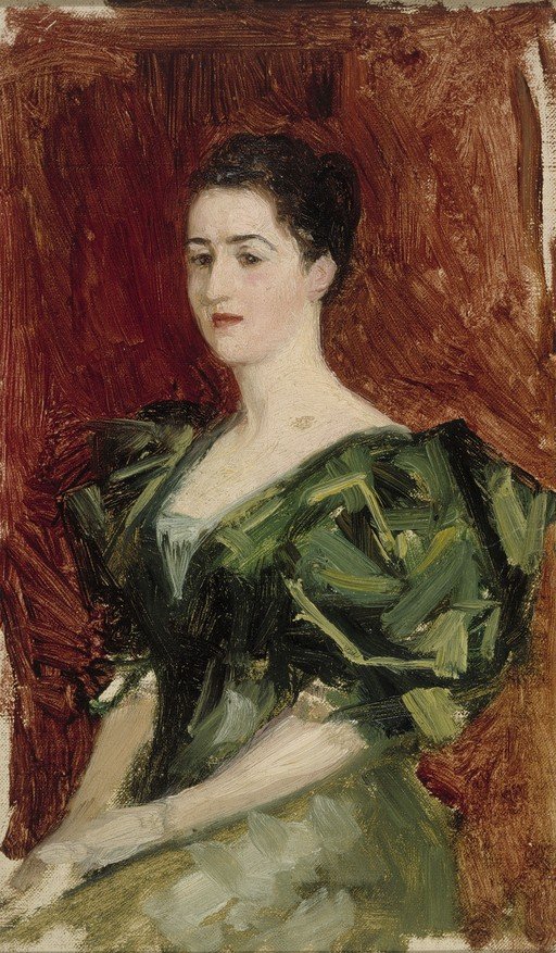 Portrait of a Woman in a Green Dress