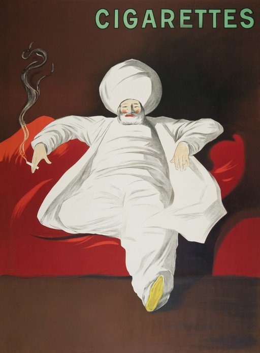 Vintage Cigarette Advertisement with Man in Turban