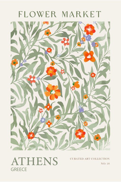 Athens Flower Market Art Print