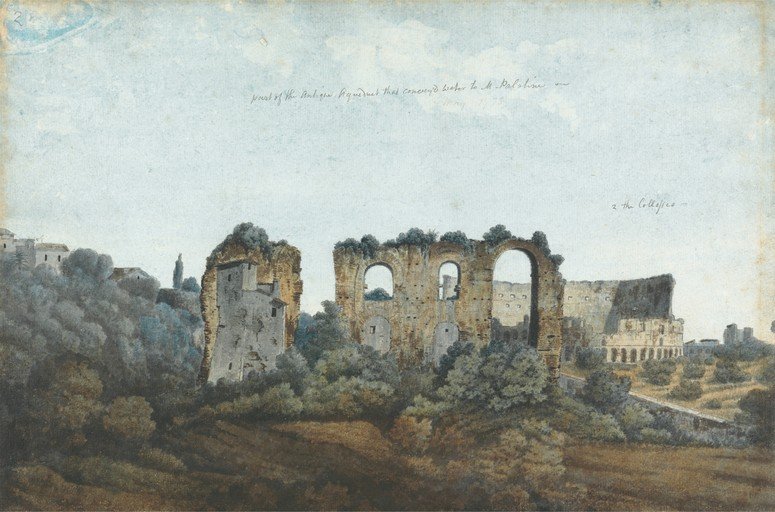 Ancient Roman Aqueduct and Colosseum Ruins