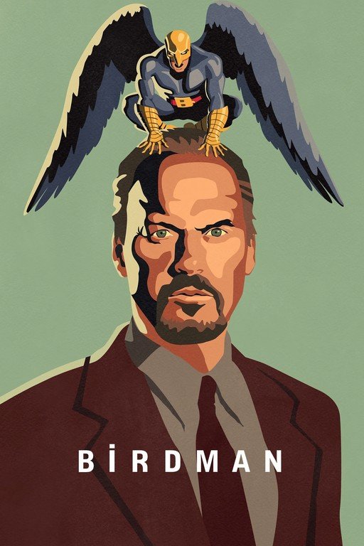 Birdman Movie Poster with Michael Keaton and Superhero