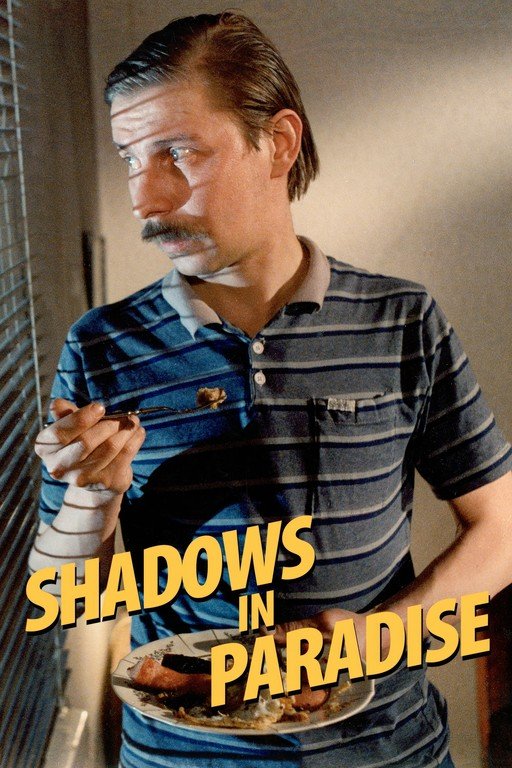 Man with Mustache Eats Food, "Shadows in Paradise" Title