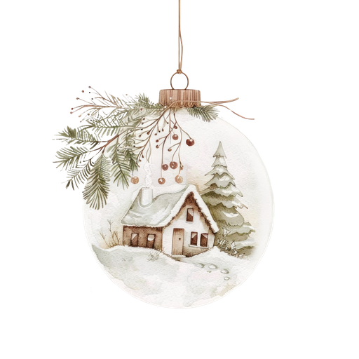 Cozy Winter Scene Christmas Ornament