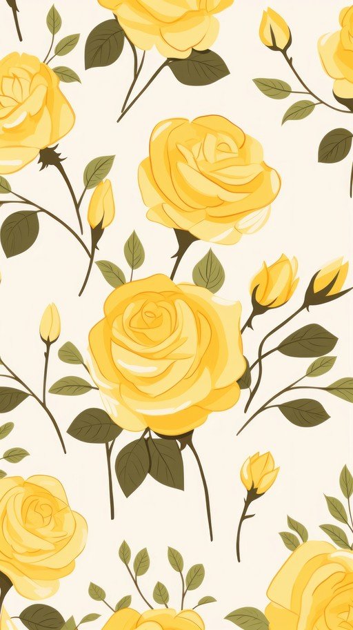 Seamless Yellow Rose Floral Pattern