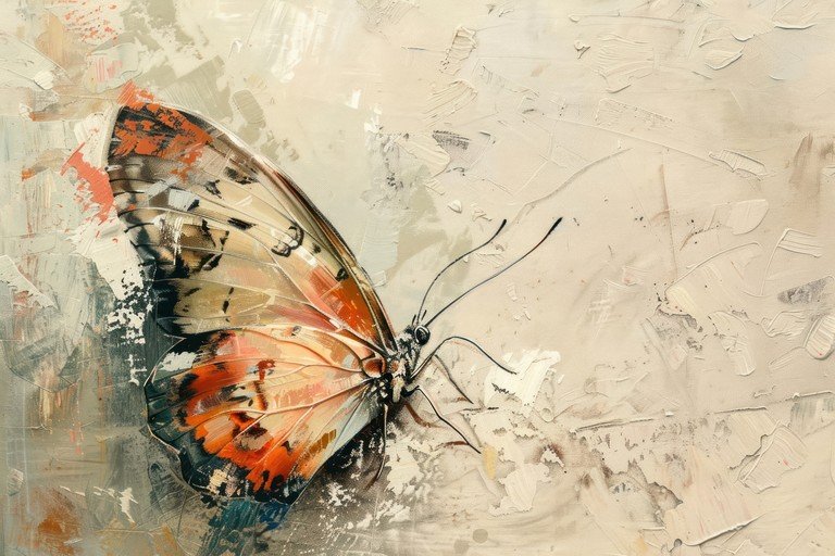 Textured Butterfly Painting
