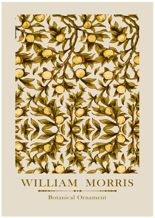William Morris Botanical Ornament Poster