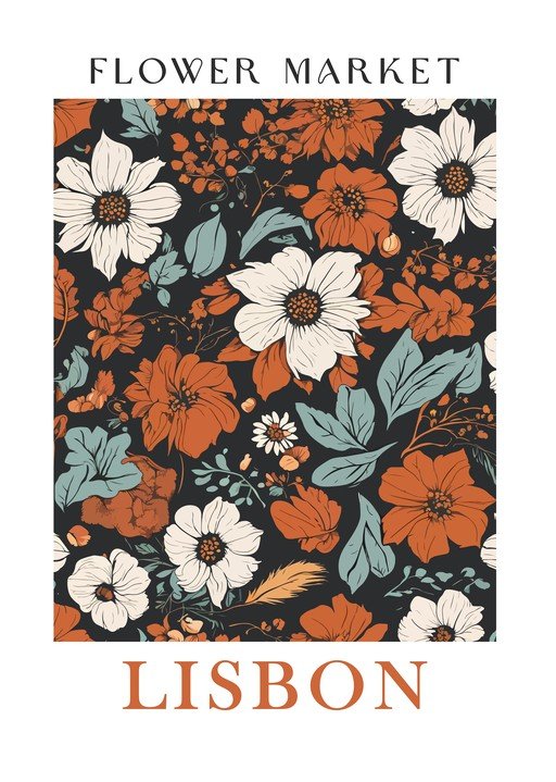 Lisbon Flower Market Poster