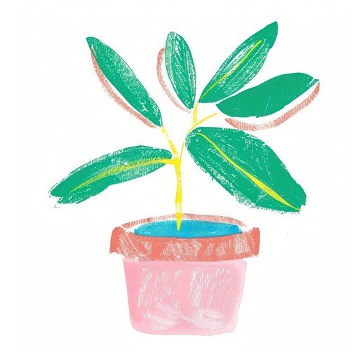 Vibrant Potted Plant Illustration