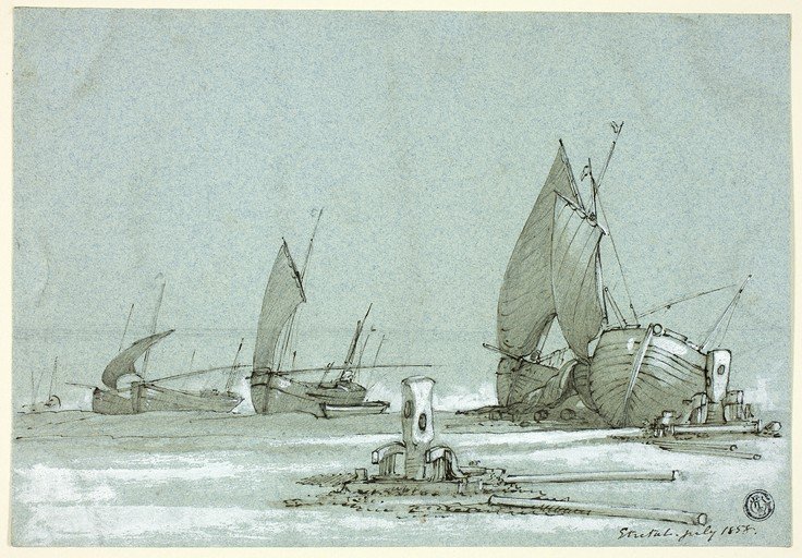 Boats at Shoreline Sketch