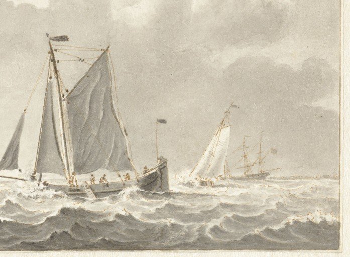 Seascape with Sailing Vessels in Rough Seas