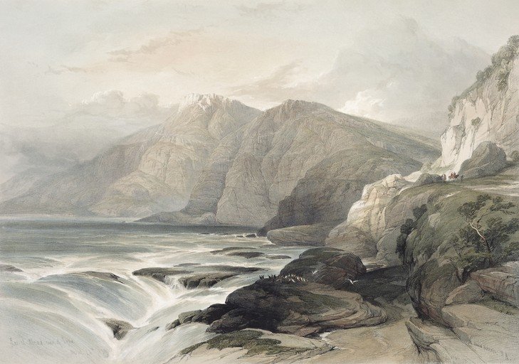 Dramatic Coastal Landscape with Mountains and Sea