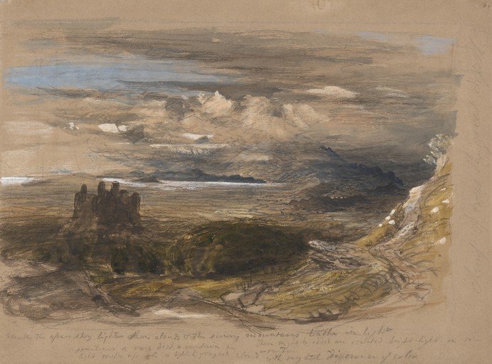 Dramatic Mountain Landscape with Castle Ruins