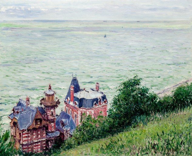 Coastal Villas Overlooking a Wavy Sea