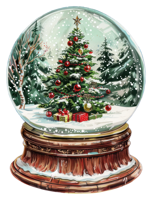 Christmas Snow Globe with Festive Scene