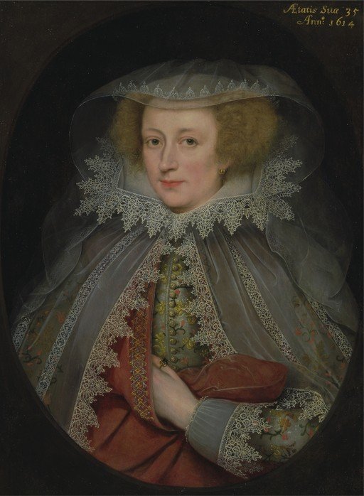 Portrait of a Woman in Elaborate Lace and Brocade, 1614