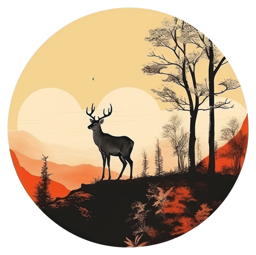 Majestic Deer in a Serene Forest Landscape