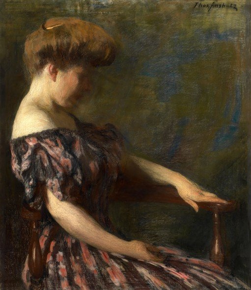 Woman in a Patterned Dress