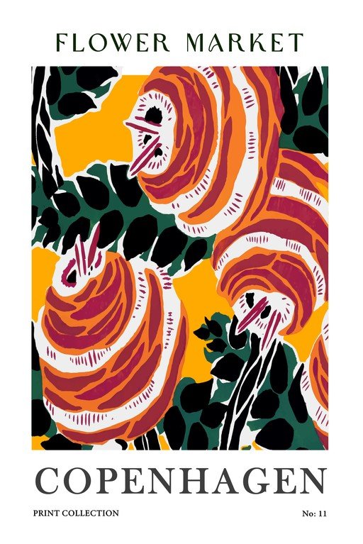 Flower Market Copenhagen Print Collection Poster