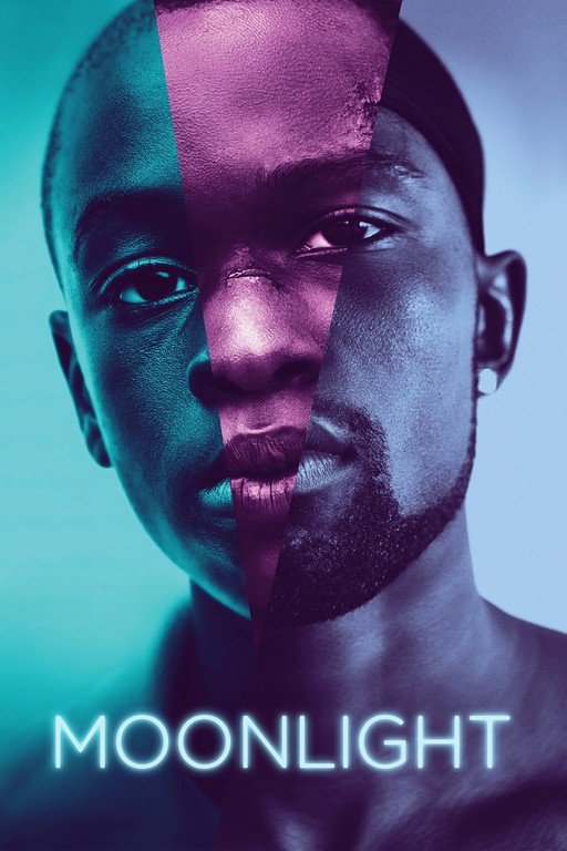 Moonlight Movie Poster with Split Face Lighting