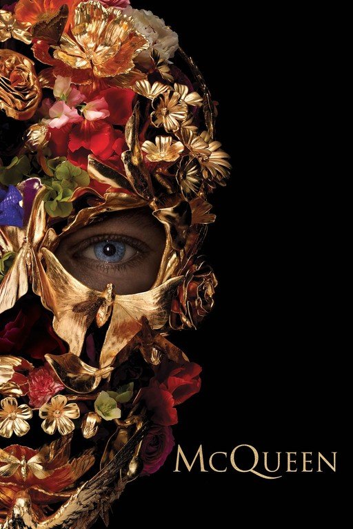 Alexander McQueen Floral Skull Mask with Blue Eye