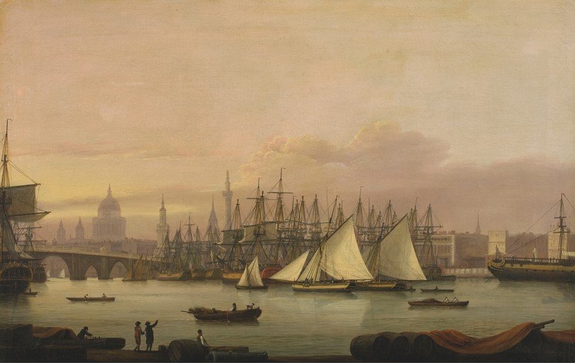 View of London from the Thames with St. Paul's Cathedral