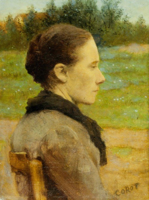 Woman in Profile in a Garden