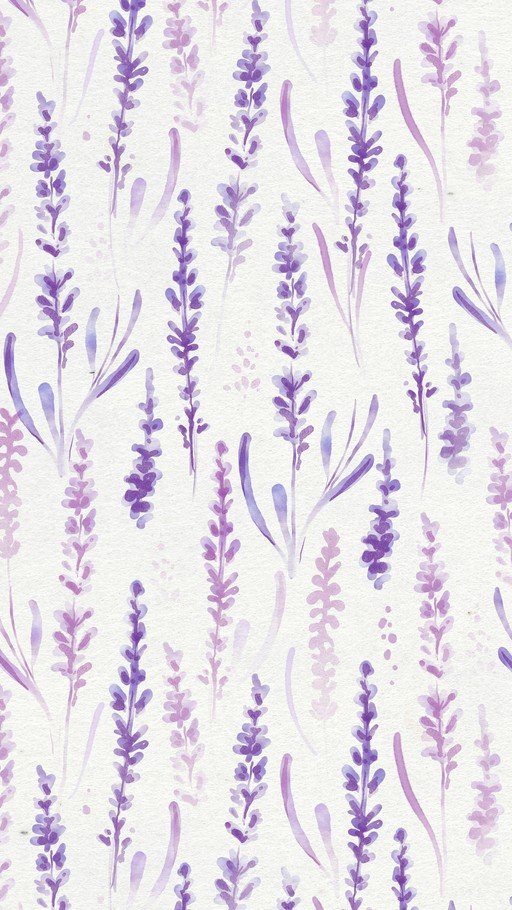 Watercolor Lavender Floral Pattern