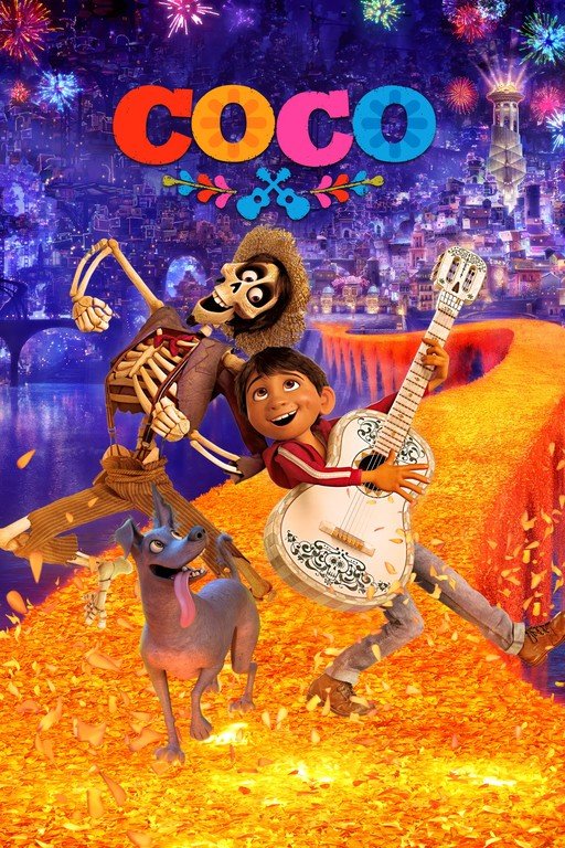 Coco Movie Poster with Miguel, Hector, and Dante