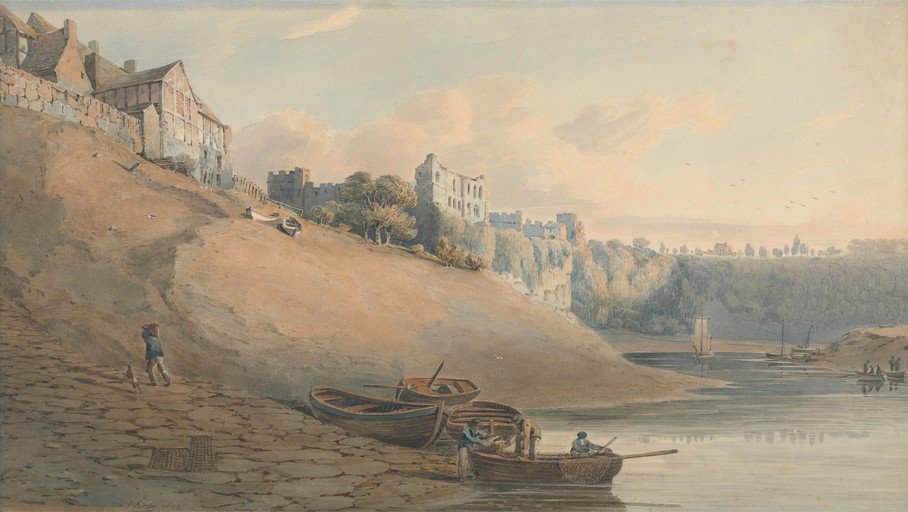 River Scene with Castle and Boats