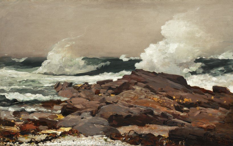 Rocky Coastline with Crashing Waves