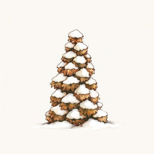 Snow-Covered Pine Tree Illustration
