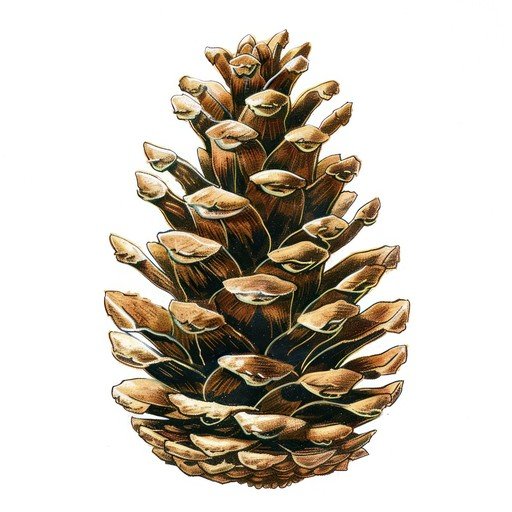Detailed Illustration of a Pine Cone