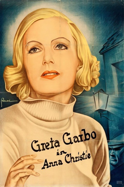 Anna Christie Movie Poster with Greta Garbo