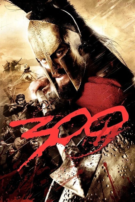 300 Movie Poster: Spartan Warrior in Battle