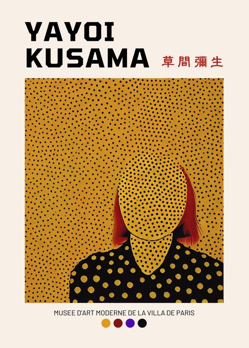 Yayoi Kusama Polka Dot Portrait Exhibition Poster