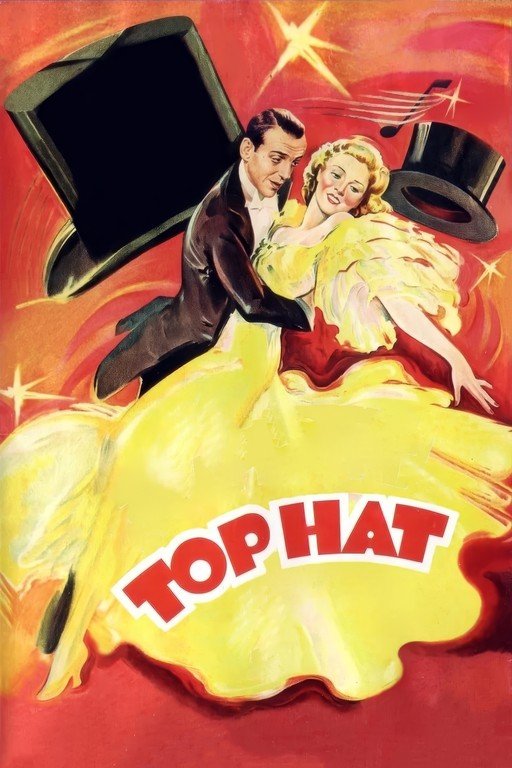 Top Hat Movie Poster with Fred Astaire and Ginger Rogers