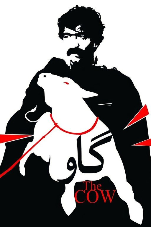 The Cow Movie Poster: Man and Calf in Stark Contrast