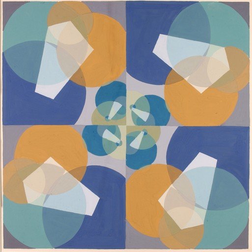 Abstract Geometric Composition with Circles and Polygons