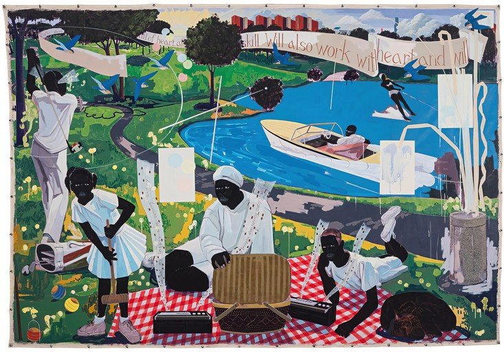 Picnic Scene with Figures and Recreational Activities