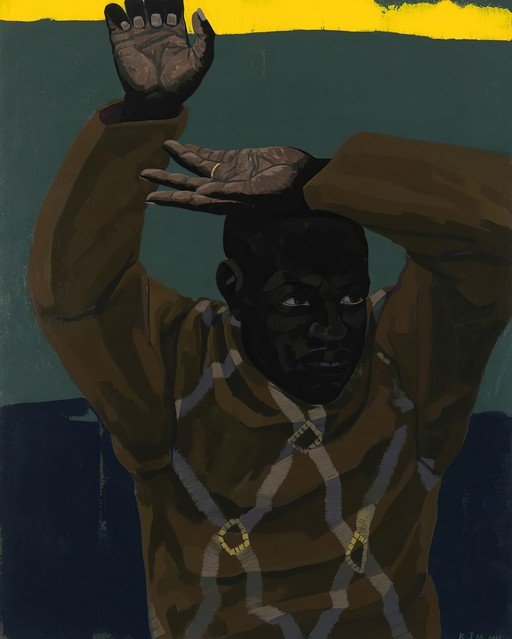 Man with Raised Hands and Ring