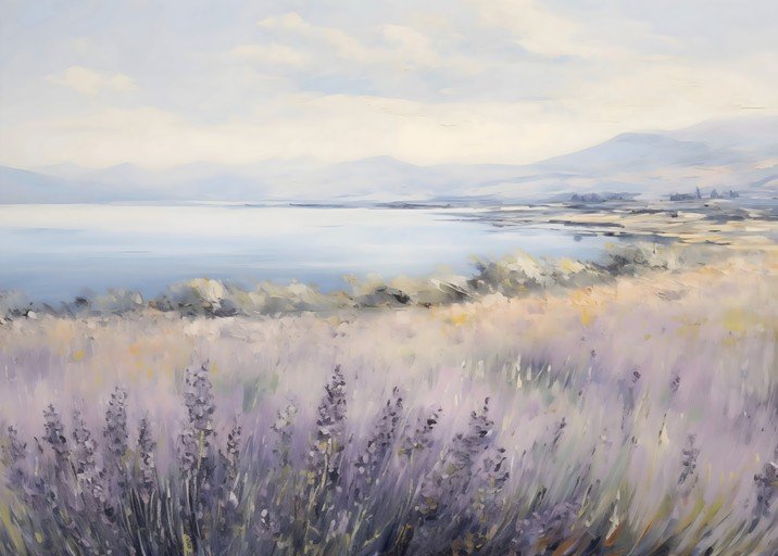 Lavender Field by the Sea