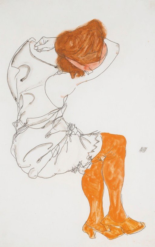 Egon Schiele's Seated Woman with Red Hair