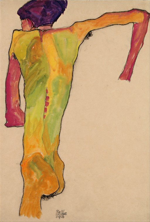 Egon Schiele's Nude Back Study
