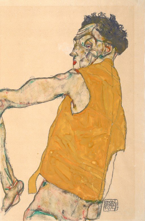Egon Schiele's Portrait of a Man in Yellow Vest