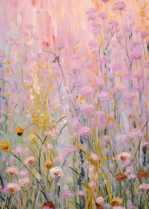 Impressionistic Floral Field Painting