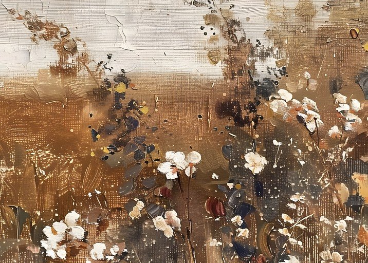 Impressionist Field of Wildflowers Painting