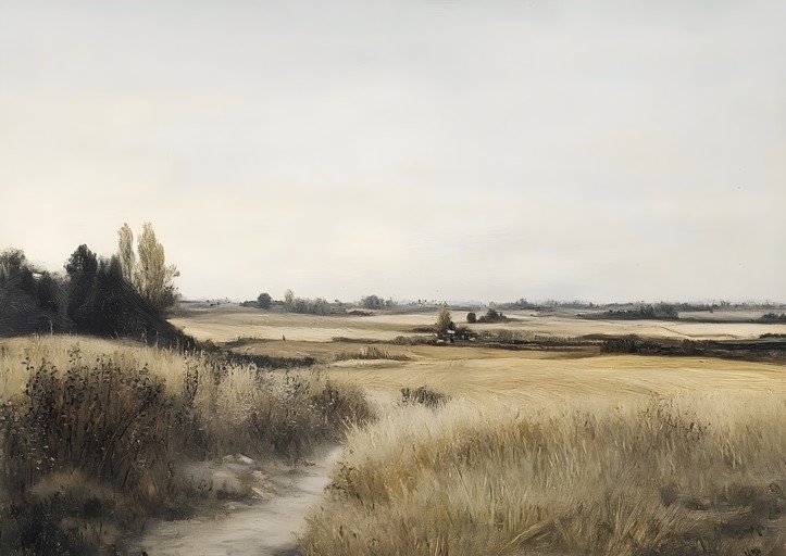 Serene Rural Landscape Painting
