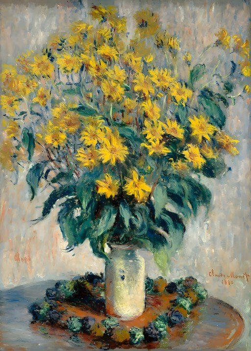 Vase of Sunflowers by Claude Monet