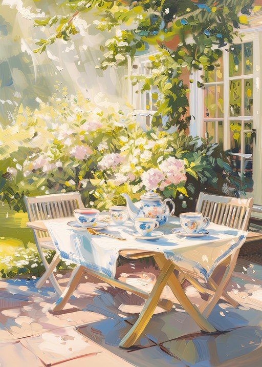 Sunlit Garden Tea Setting