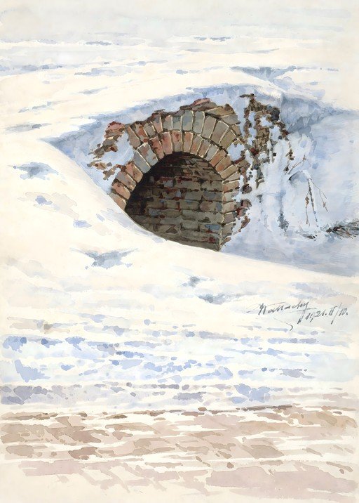 Ruined Archway in Snow